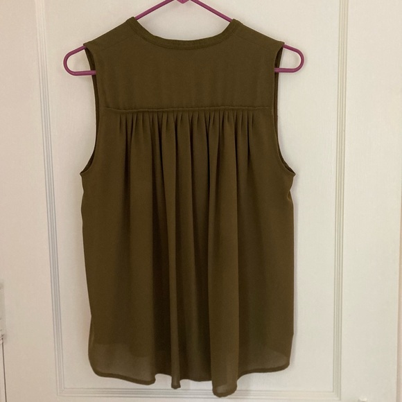 Lucky Brand | Olive Green Button Up Tank Top Size S - Picture 2 of 4